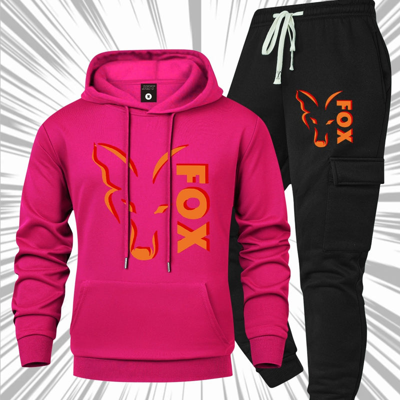 Men's Casual 2pcs Set, Fashion Long Sleeve Streetwear Hoodie.