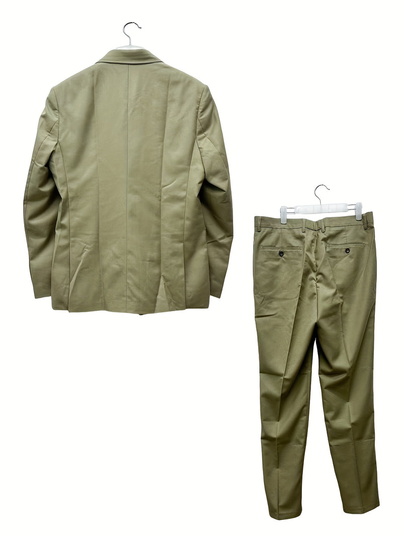 Men's Mandarin Suit Set with Western Pants Two-Piece Outfit