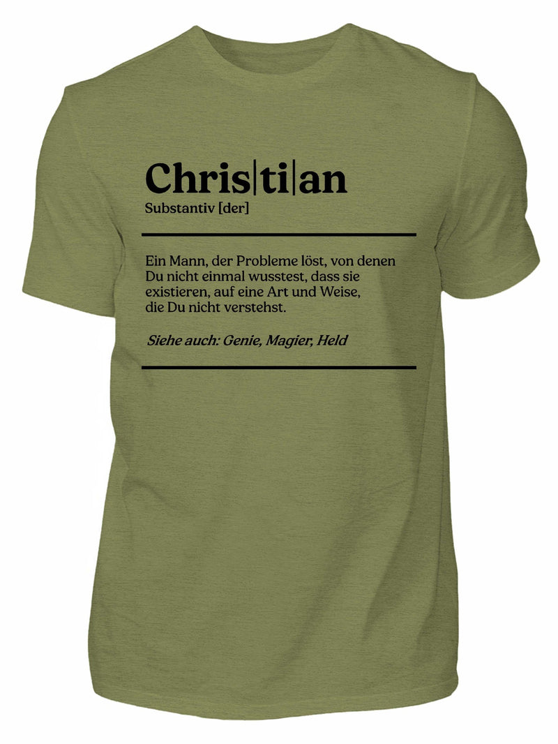 Men's Summer T-Shirt with a Fun Christian German Name And Short Sleeves.