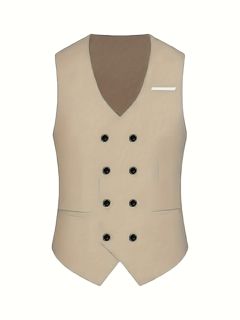 Men's 3pcs Suit Set, Including a Blazer, Vest, And Trousers.