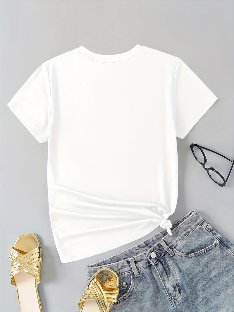 Women's Round Neck Short T-Shirt.