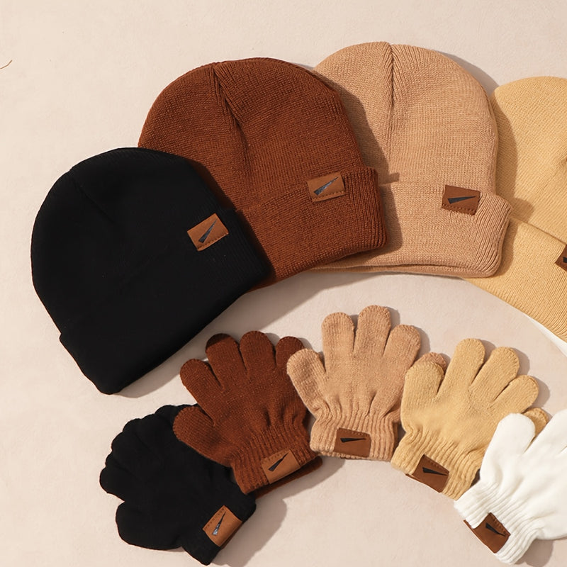 5pcs Set of Youngsters's Autumn/Winter Solid Color.