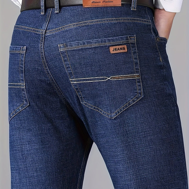 Geng Yuanshi Men's Autumn/Winter Classic Blue Jeans.