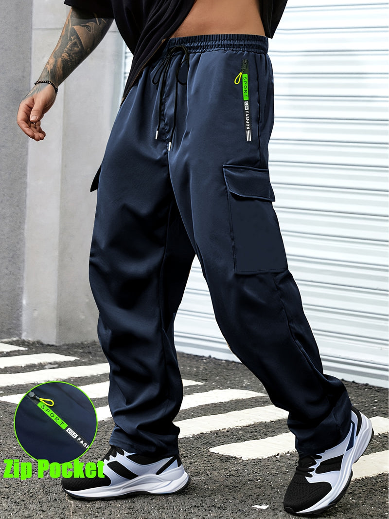 Men's Outdoor Casual Cargo Pants - Made from Polyester Fabric.