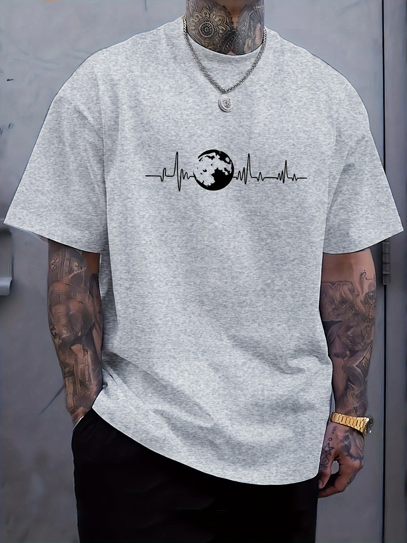 Plus Size Men’s Summer Short-Sleeve Graphic Print T-Shirt.