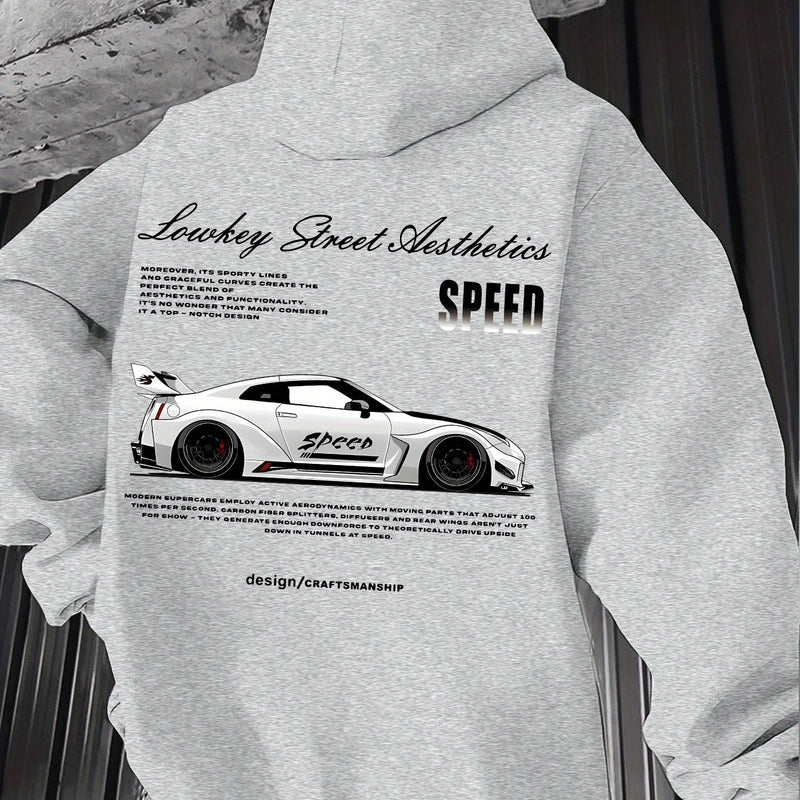 Racing Style,  Element Pattern Print Men's Hoodie.