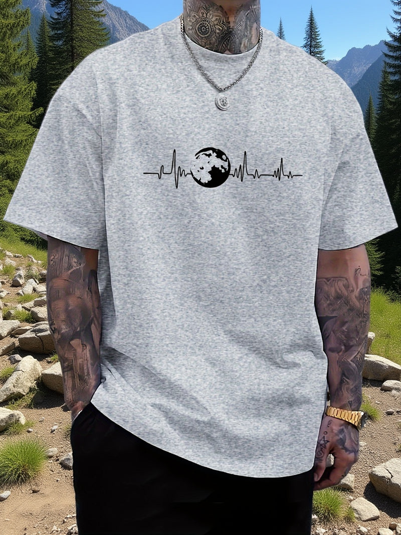 Plus Size Men’s Summer Short-Sleeve Graphic Print T-Shirt.