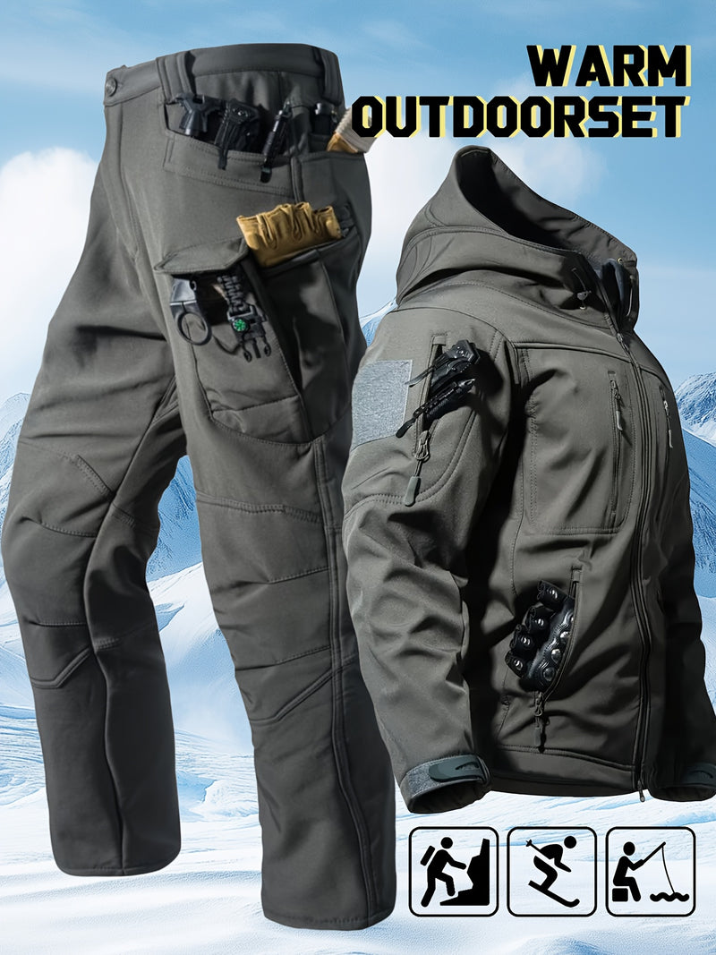 Men'S Two-Piece Set, Autumn And Winter Outdoor Windproof.