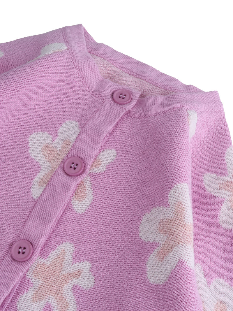 Infant and Toddler Autumn/Winter Jacquard Flower Soft Knit.