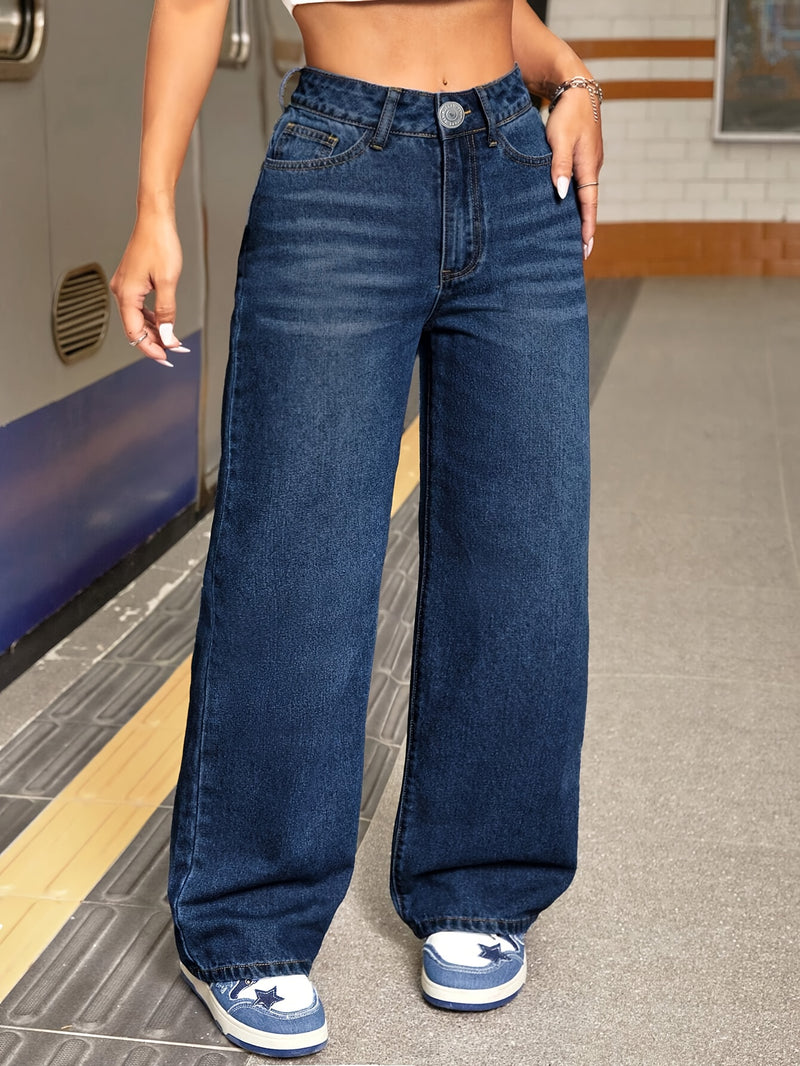Women's Low-Rise Loose Street-Style Jeans.