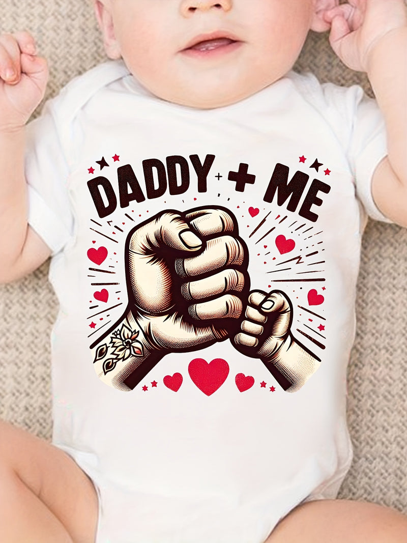 PFCTX5050 Girls' and Boys' Triangle Bodysuit Daddy + Me Series Letter Print.