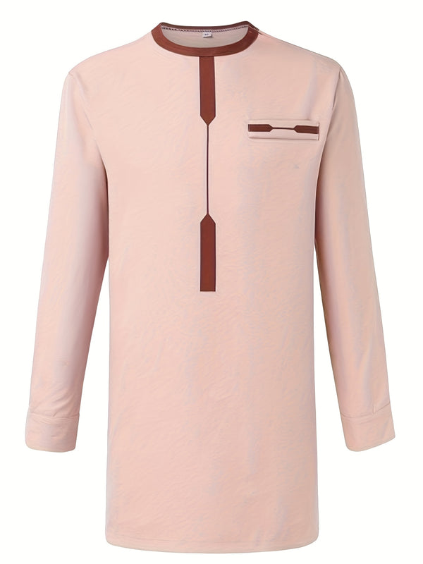 Men'S Casual Two-Piece Set Featuring an African Ethnic Style.