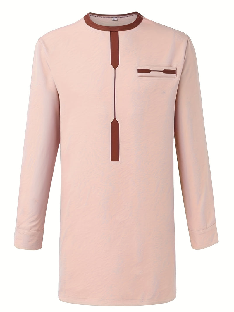 Men'S Casual Two-Piece Set Featuring an African Ethnic Style.