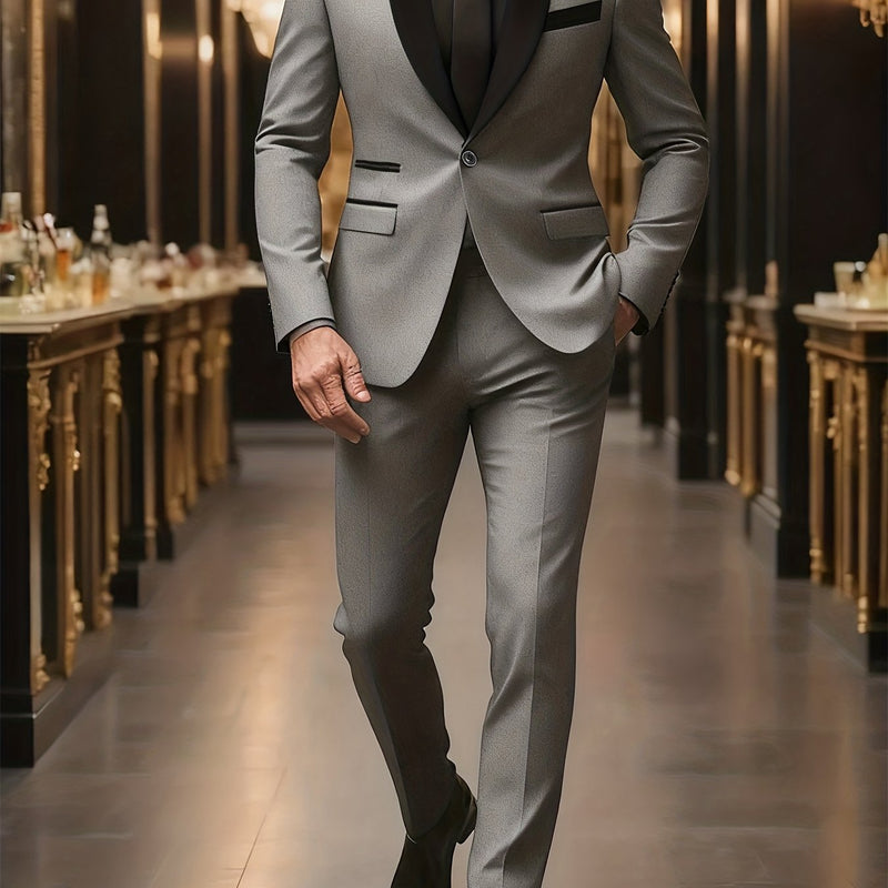 A High-End Men'S Two-Piece Suit, Perfect for Weddings, Parties.