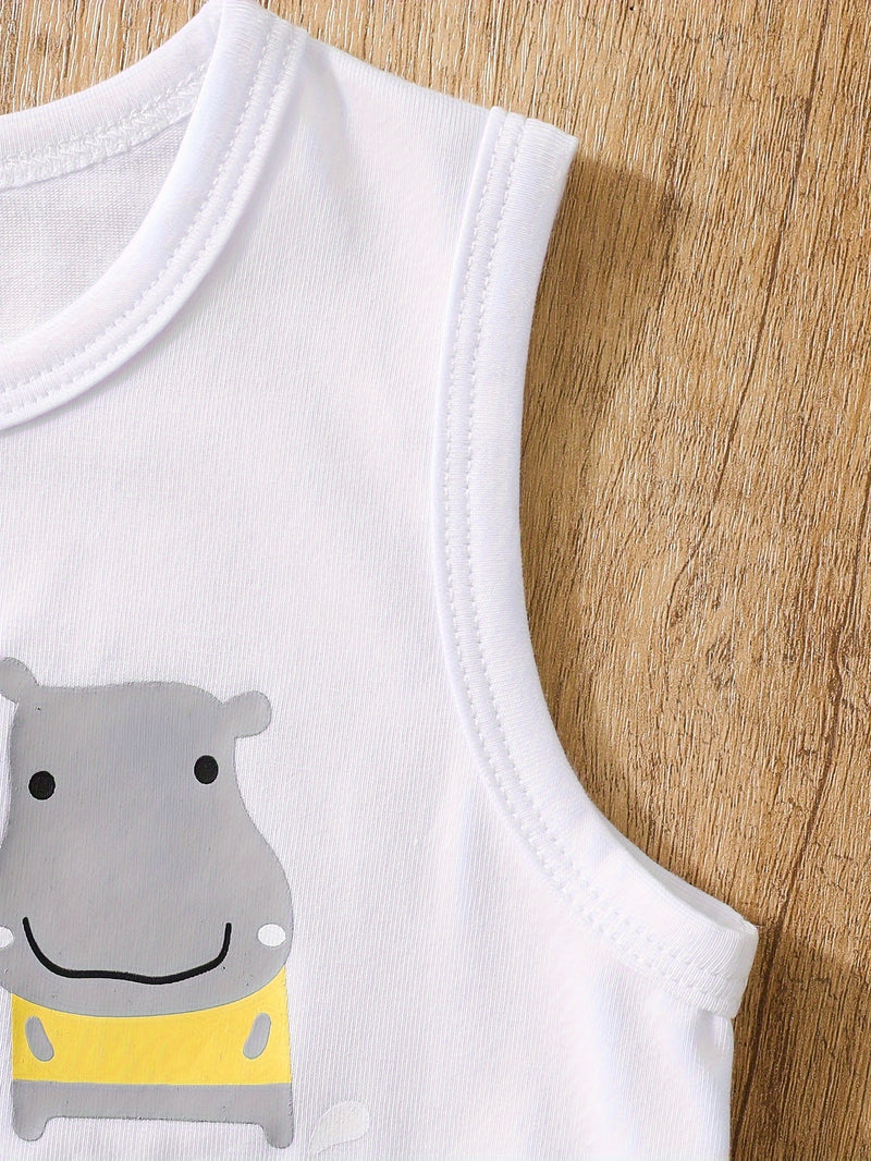 Four-Color Hippo Pattern Warm and Comfortable Set of Eight Pieces.