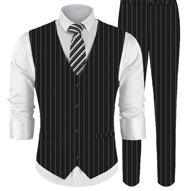 Fashionable Men's Two-Piece Set Consisting of a Vest And Trousers.