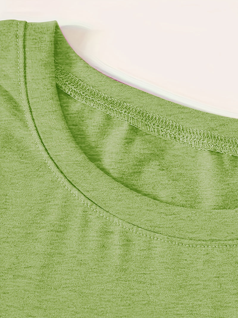 Women’s Casual Sports Vintage Loose Round-Neck Short-Sleeve T-Shirt.