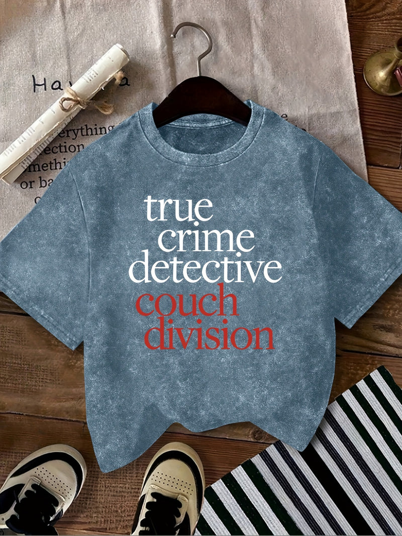 Women’s Round Neck Short Sleeves  Casual Everyday Washed T-shirt.