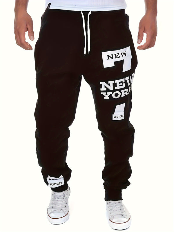 Men's New Fashion Letter Print Trendy Casual Sports Pants.