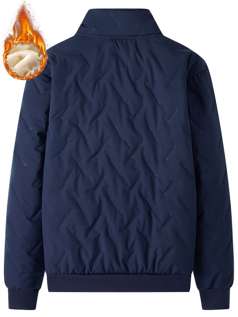 Men'S Winter Fashion Fleece Jacket with Zippered Pockets.