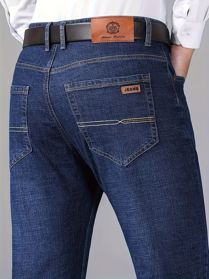 Geng Yuanshi Men's Autumn/Winter Classic Blue Jeans.