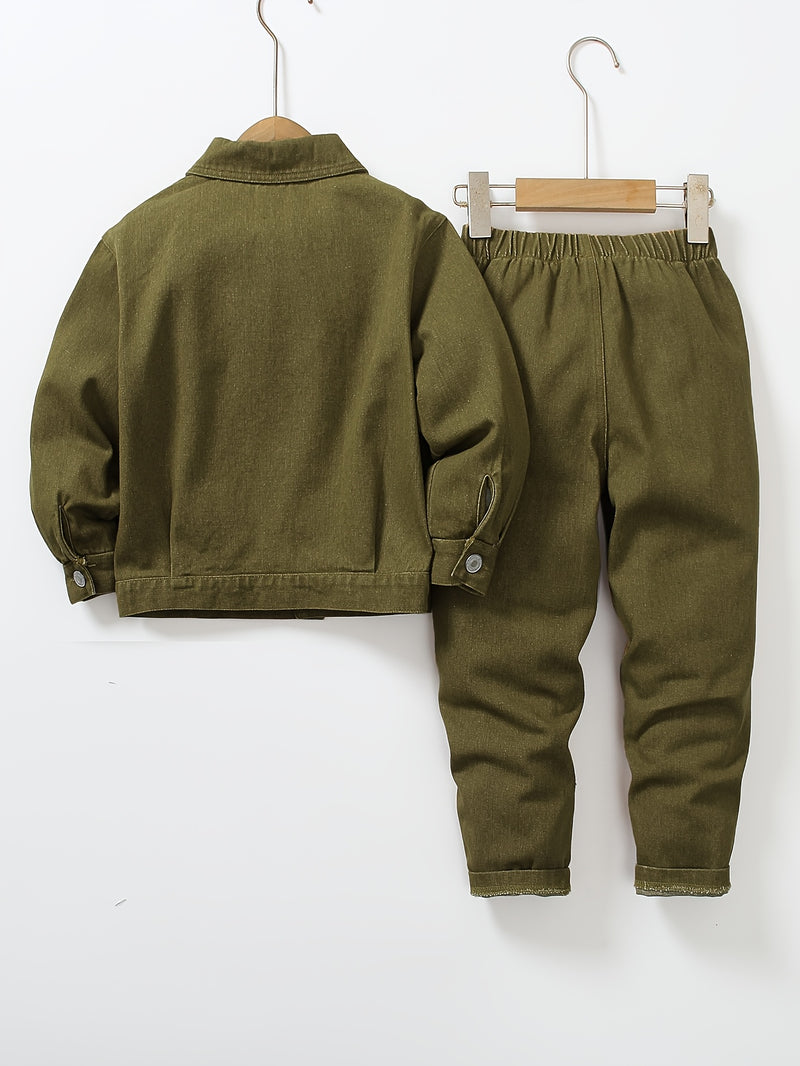 Boys Spring/Autumn Denim Long Sleeve with Elastic Waist and Ripped Jeans.