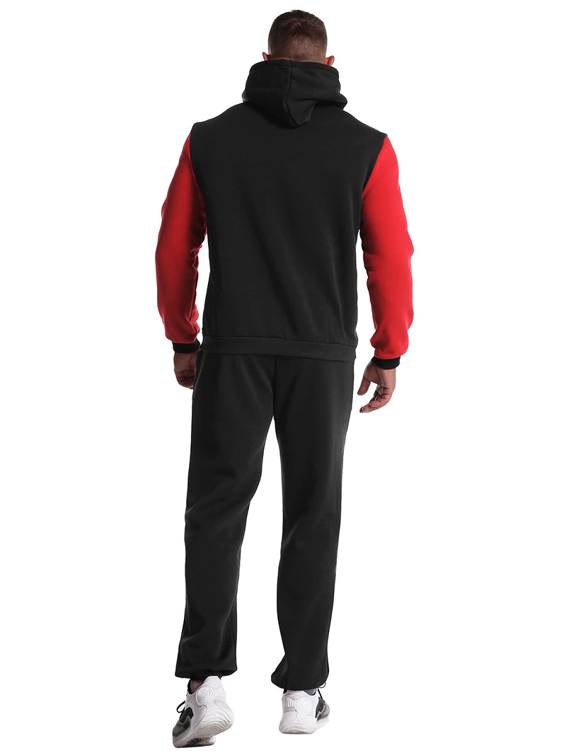 Men's Hiphop Outfit, Letter Print Long Sleeve Full-Zip Casual Jacket And Loose Jogger Pants.