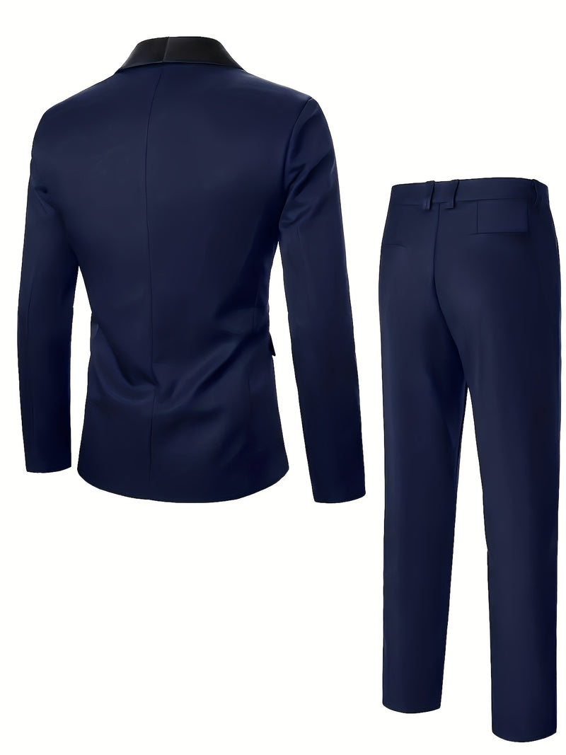 Three-Piece Suit, Business Formal Wear Set, Suit + Trousers + Vest.