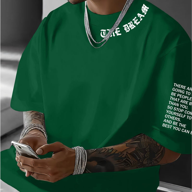 Men's Graphic Print Round Neck Short Sleeve, a Gift for Boyfriends.