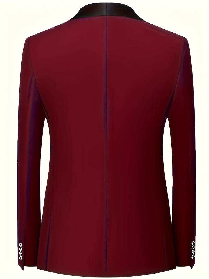 A Men's Three-Piece Suit Consisting of a Blazer, Vest, And Trousers.