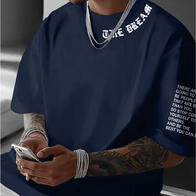 Men's Graphic Print Round Neck Short Sleeve, a Gift for Boyfriends.