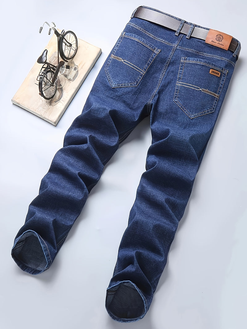 Geng Yuanshi Men's Autumn/Winter Classic Blue Jeans.