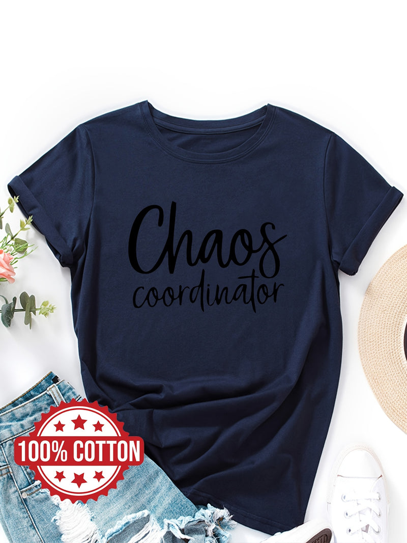 Women's "Chaos Coordinator" Graphic Print T-Shirt.