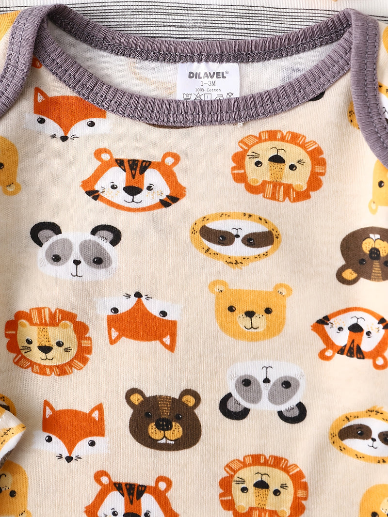 8pcs New Autumn And Winter Long-Sleeve Onesies for Boys And Girls.