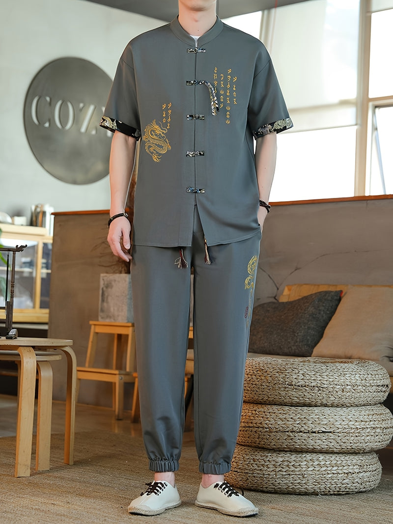 Summer New Chinese Style Hanfu Set for Men.