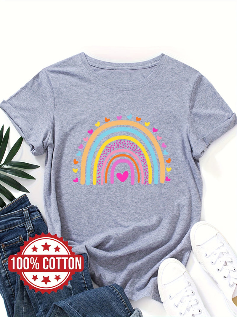 Women’s Rainbow and Love Print T-shirt.