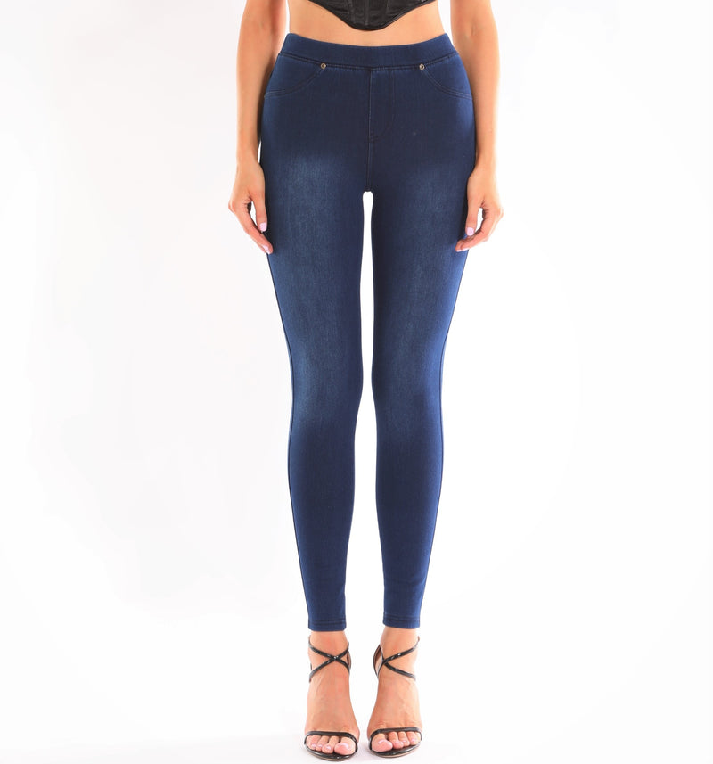 1 Pair of Women's Mid-Blue Washed Jeans.