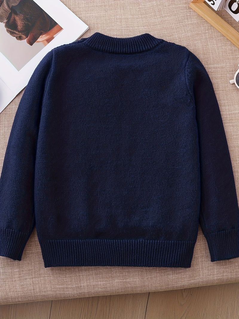 Mid-Sized Diamond Patterned Jacquard Turtleneck Sweater.