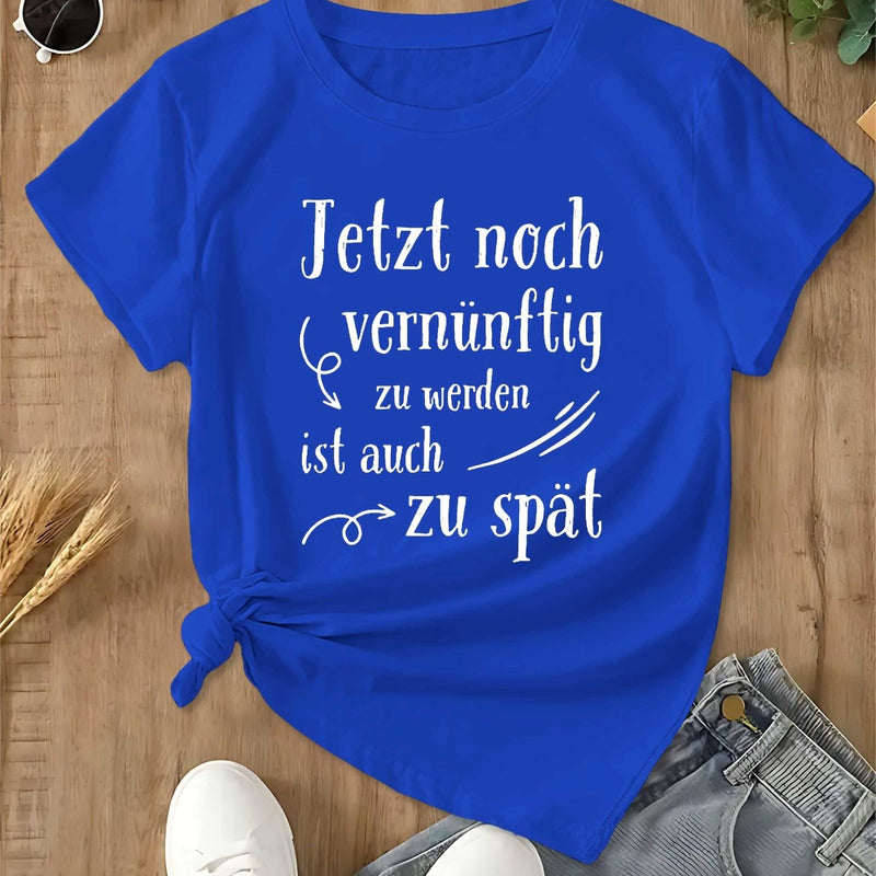 Women’s Fun German Humorous Slang Fashion T-shirt Short Sleeves.