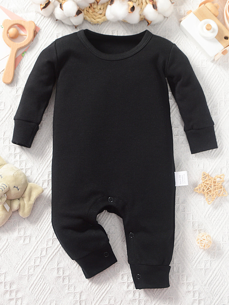 Pure Long-Sleeve Print Bodysuit, Casual Long-Sleeve Jumpsuit for Autumn.