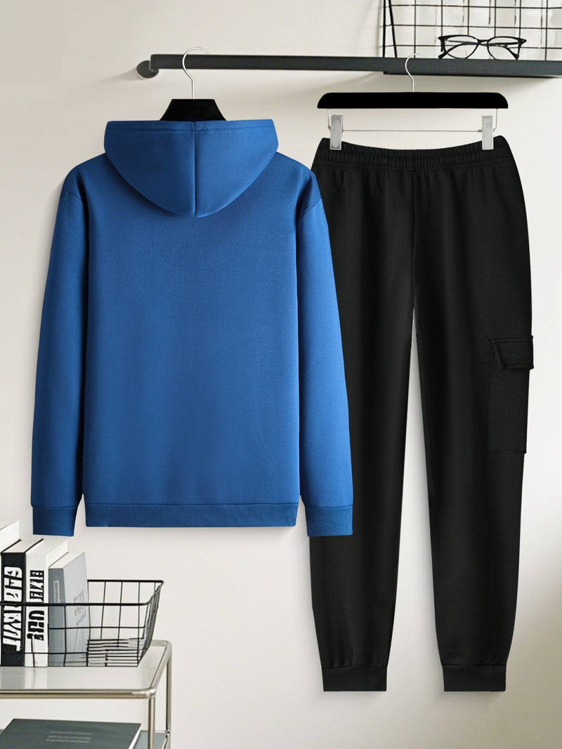 Men's Casual 2pcs Set, Fashion Long Sleeve Streetwear Hoodie.