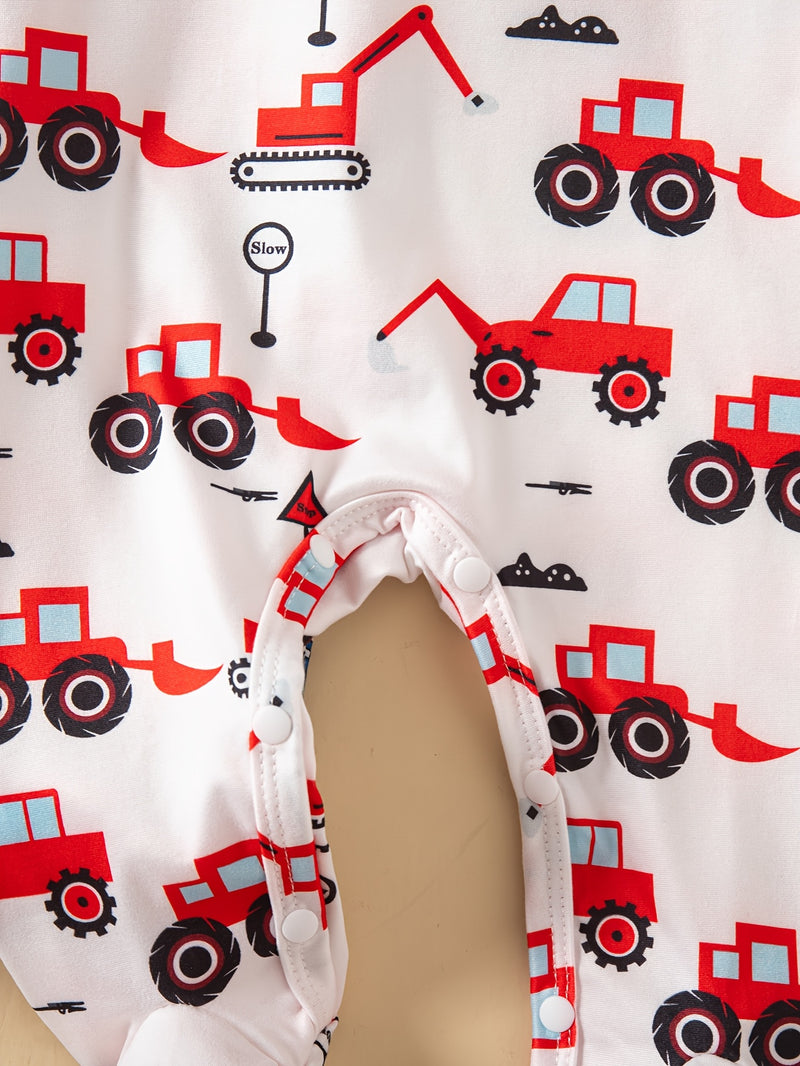 3pcs Set Kids Cartoon  Print Onesie, Baby.