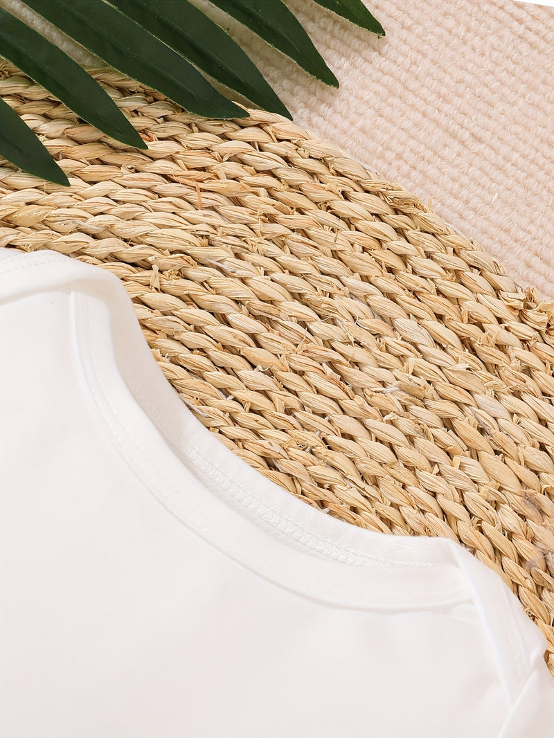 Baby Boy and Baby Girl Casual Cute Clothing Letter Print Jumpsuit.