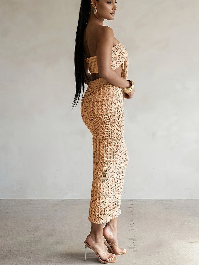 2pcs Women’s Featuring a V-Neck Cardigan with Button Front And Long Sleeve.