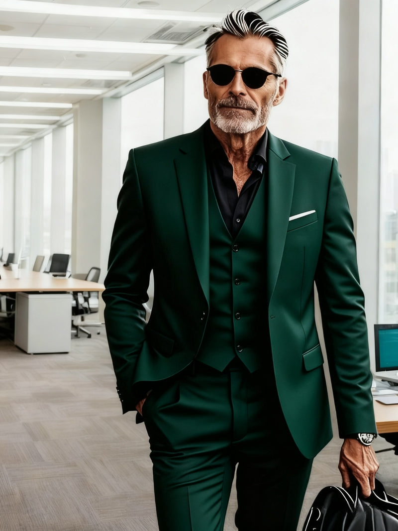 Men's 3pcs Suit- Slim Fit Tuxedo Set for Weddings& Formal Occasions.