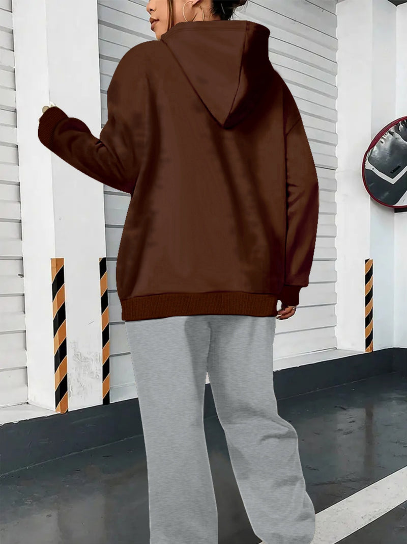 Women's European and American Fashion -Lined Hooded Sweatshirt and Pants.