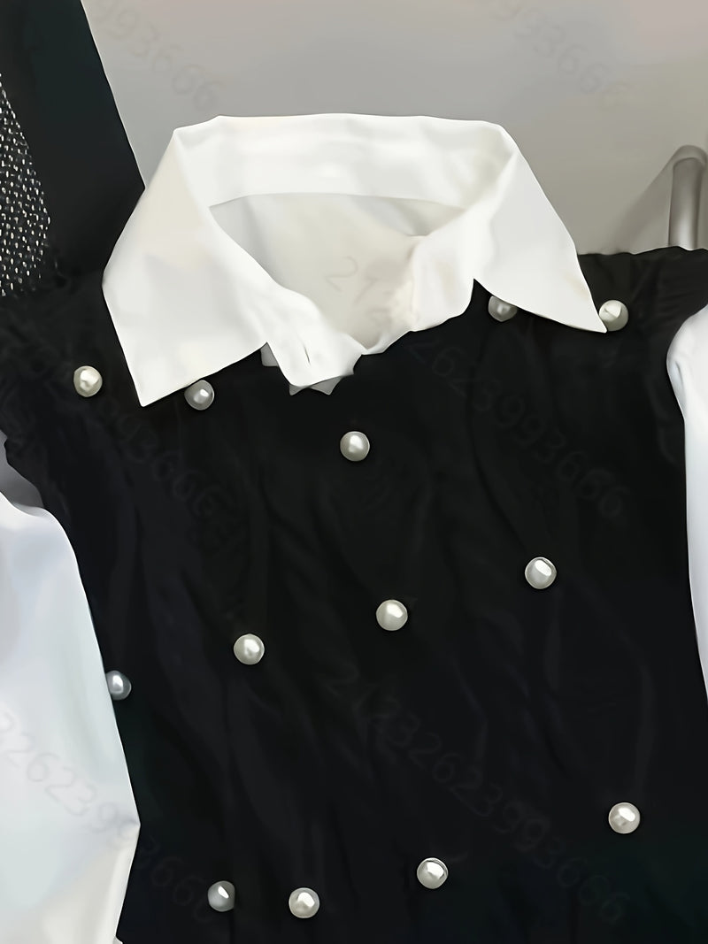 Spring/Summer New Women's Fashion Elegant Pullover Pearl Vest.