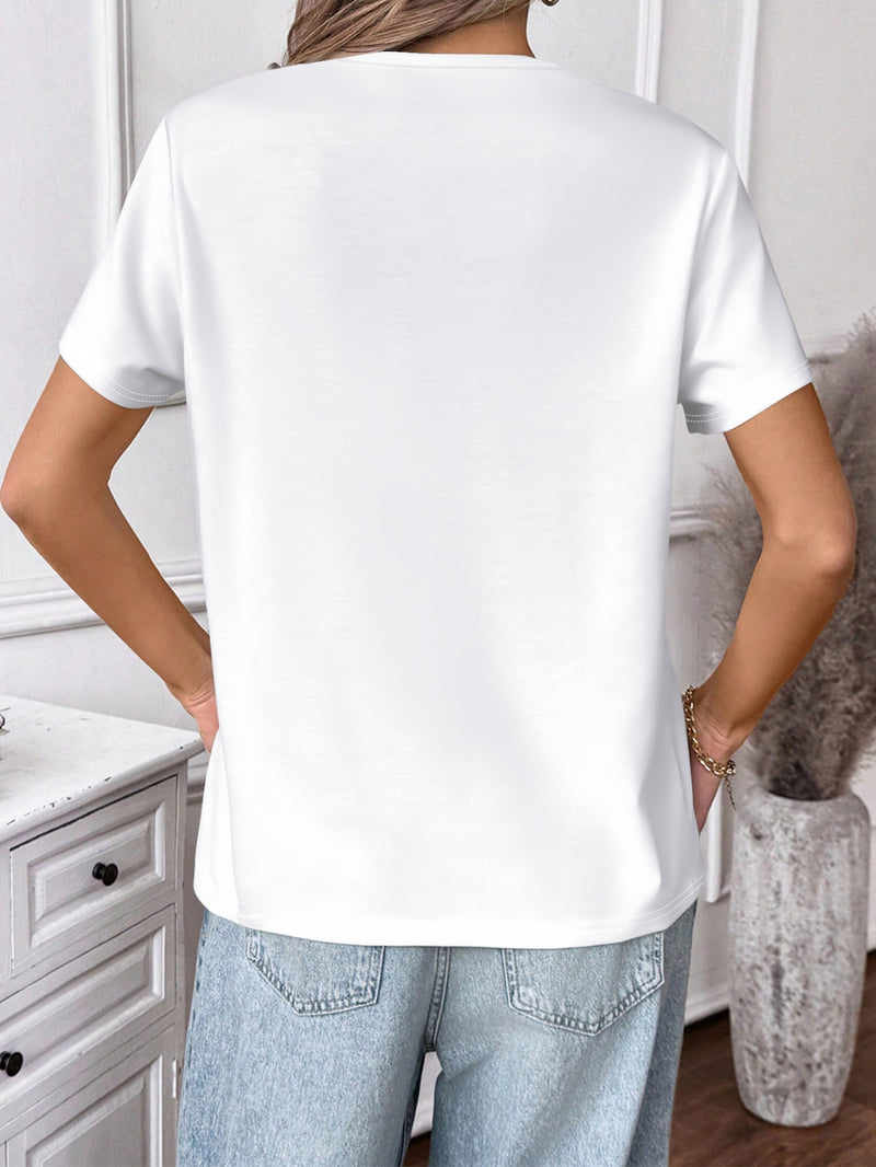 Women's V-Neck Short Sleeve T-Shirt.