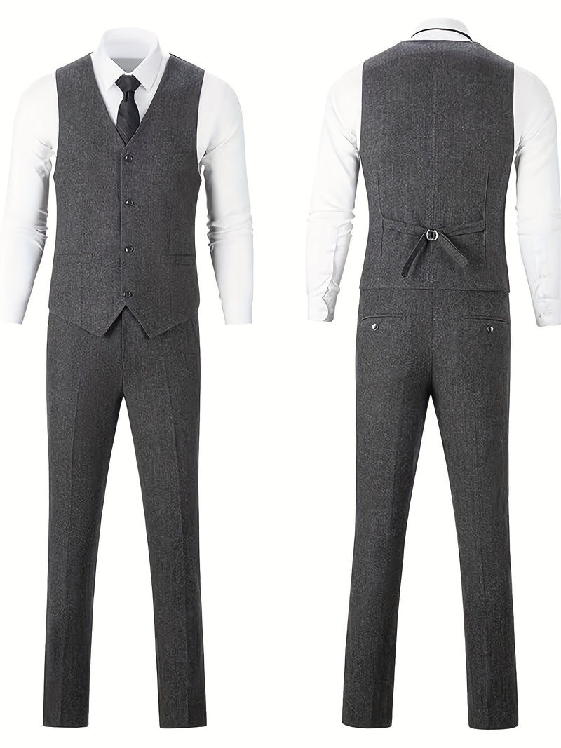 Vintage Men's Bone Check 3pcs Suit.