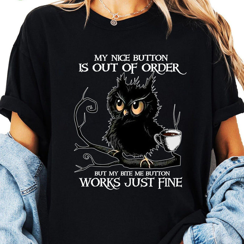 Women’s Owl Print T-shirt, Short Sleeve Crew Neck Casual.